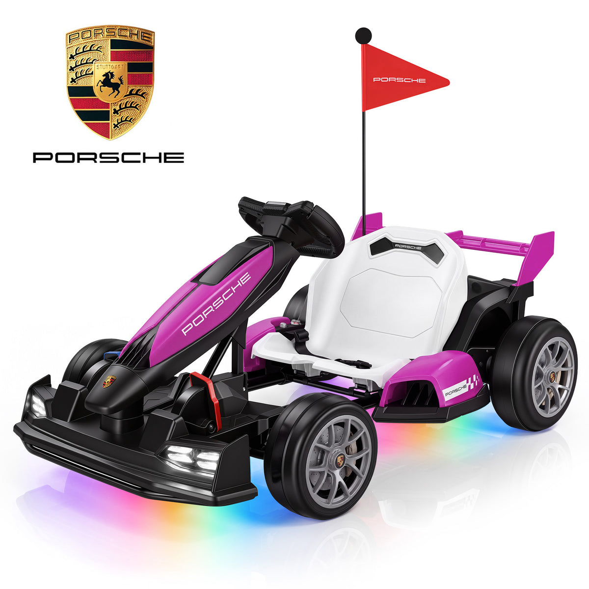 Porsche 24V Electric Go Kart Ride-On Toy for Boys Girls 6-12