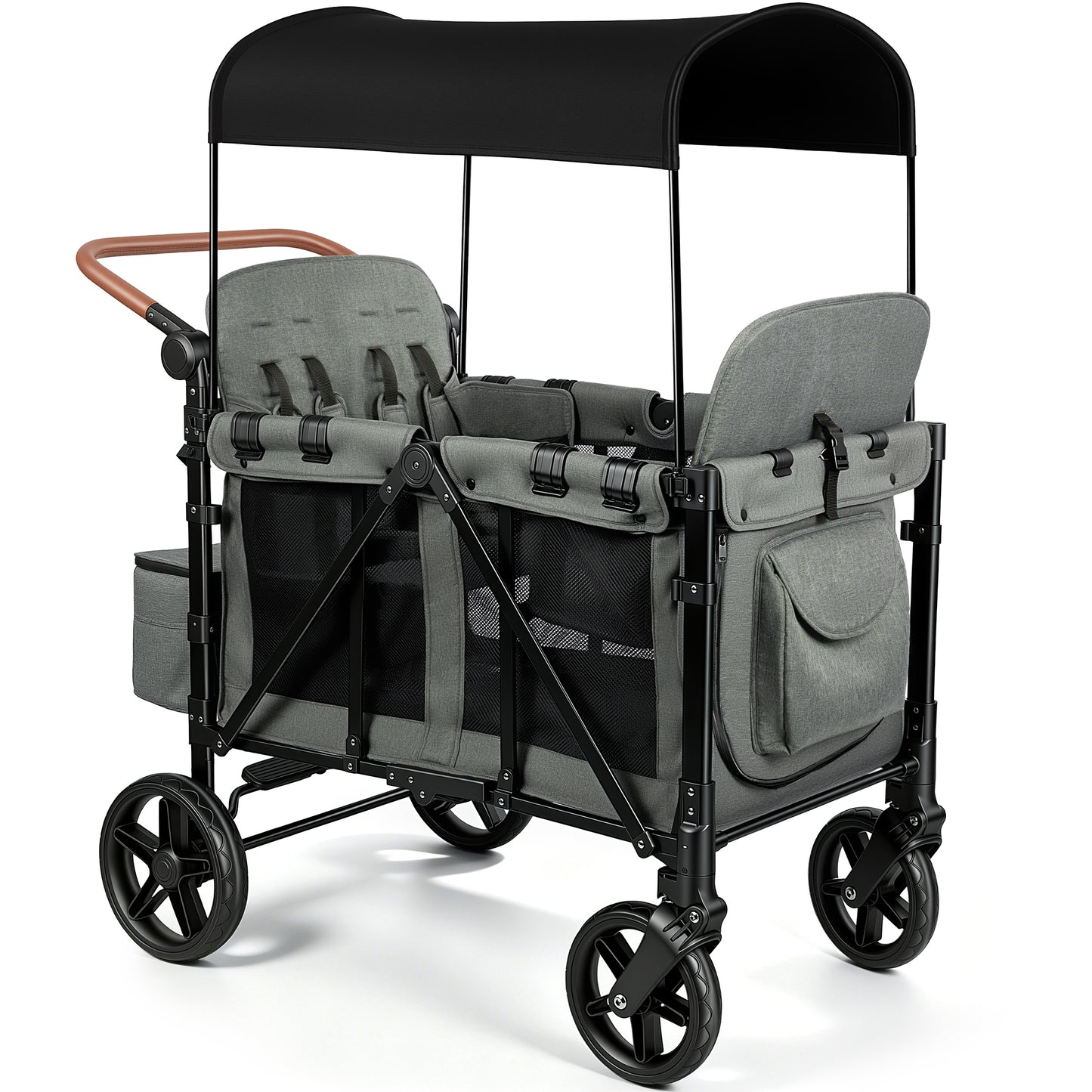 Vomeast 4-Seater Wagon Stroller, Outdoor Baby Stroller Wagon for 4 Kids