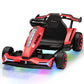 Wisairt 24V 10Ah Kids Electric Go Kart Drift Car, 360° Drift Ride on Toy with 800W Motors, 7.5 MPH, Adjustable Length, LED Lights, Drift Racing Kart for Big Kids 6-12 Years Old, 135 LBS, Blue