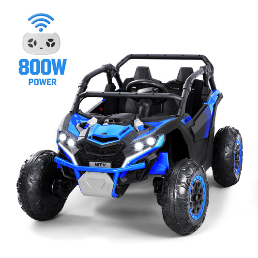 Wisairt 24V Ride on Toys 4WD Ride on Cars with Remote Control, 2 Seater Electric Car for Kids, Power Car Wheels, UTV w/ 4 Motors, Music, Lights, 3 Speeds