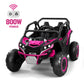 Wisairt 24V Ride on Toys 4WD Ride on Cars with Remote Control, 2 Seater Electric Car for Kids, Power Car Wheels, UTV w/ 4 Motors, Music, Lights, 3 Speeds, Pink