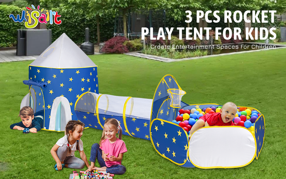 3PCS Kids Play Tent with Tunnel & Ball Pit  for Toddlers,Boys,Girls