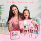 Wisairt Doll House for Girls, DIY DollHouses Set with 6 Rooms 3 Terraces, 20Pcs Pretend Play House Accessories for Kids Gifts Ages 4-8, Pink