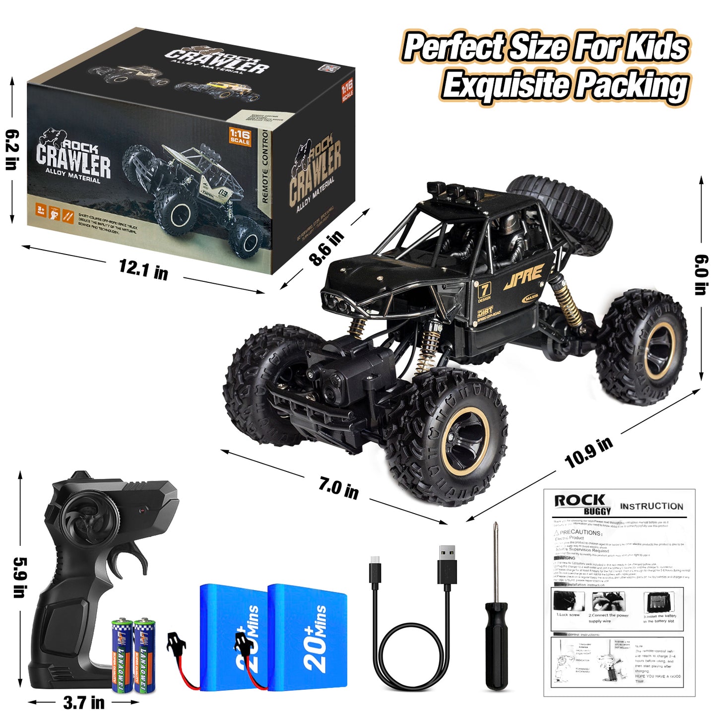 RC Car 1:16 Scale 4WD 2.4GHz Off-Road RC Truck Car