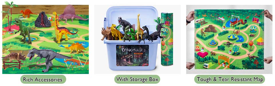 Dinosaur Toys Sets for Kids 3-8 with 53 Accessories