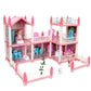 Wisairt Doll House for Girls, DIY DollHouses Set with 6 Rooms 3 Terraces, 20Pcs Pretend Play House Accessories for Kids Gifts Ages 4-8, Pink